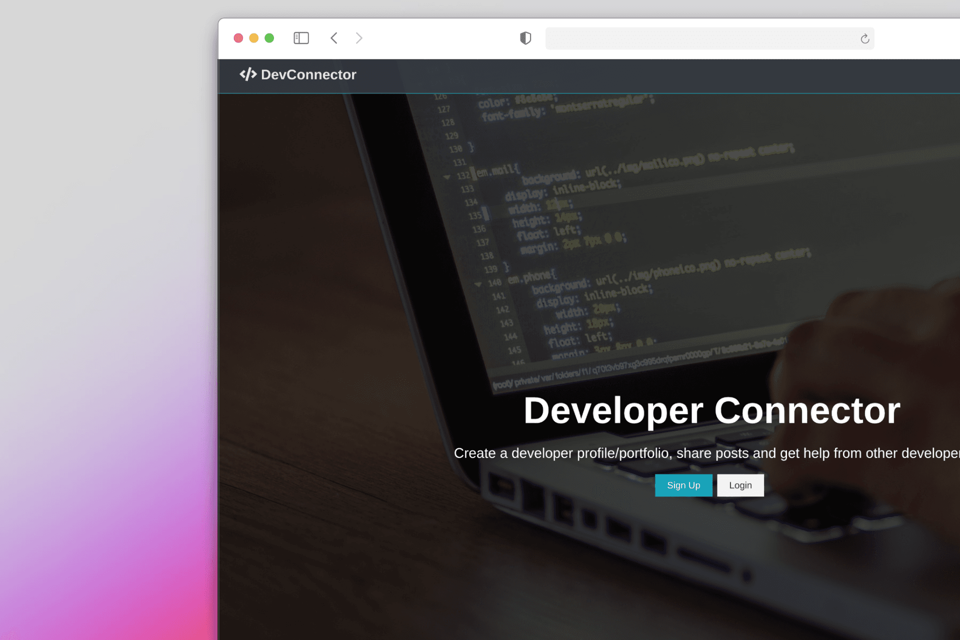 Dev connector home page