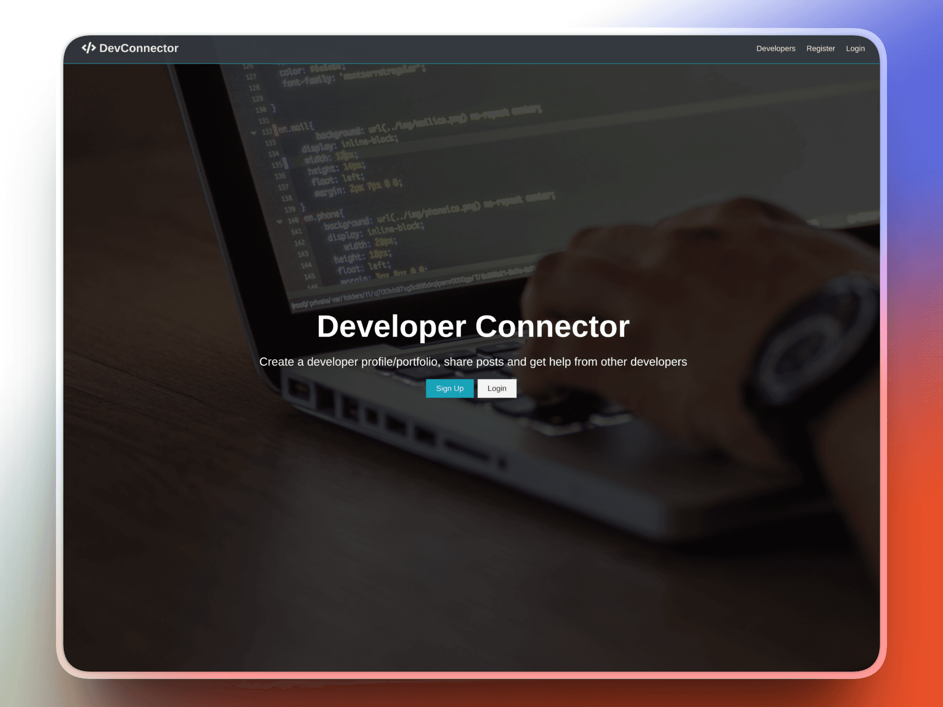 Dev connector home page