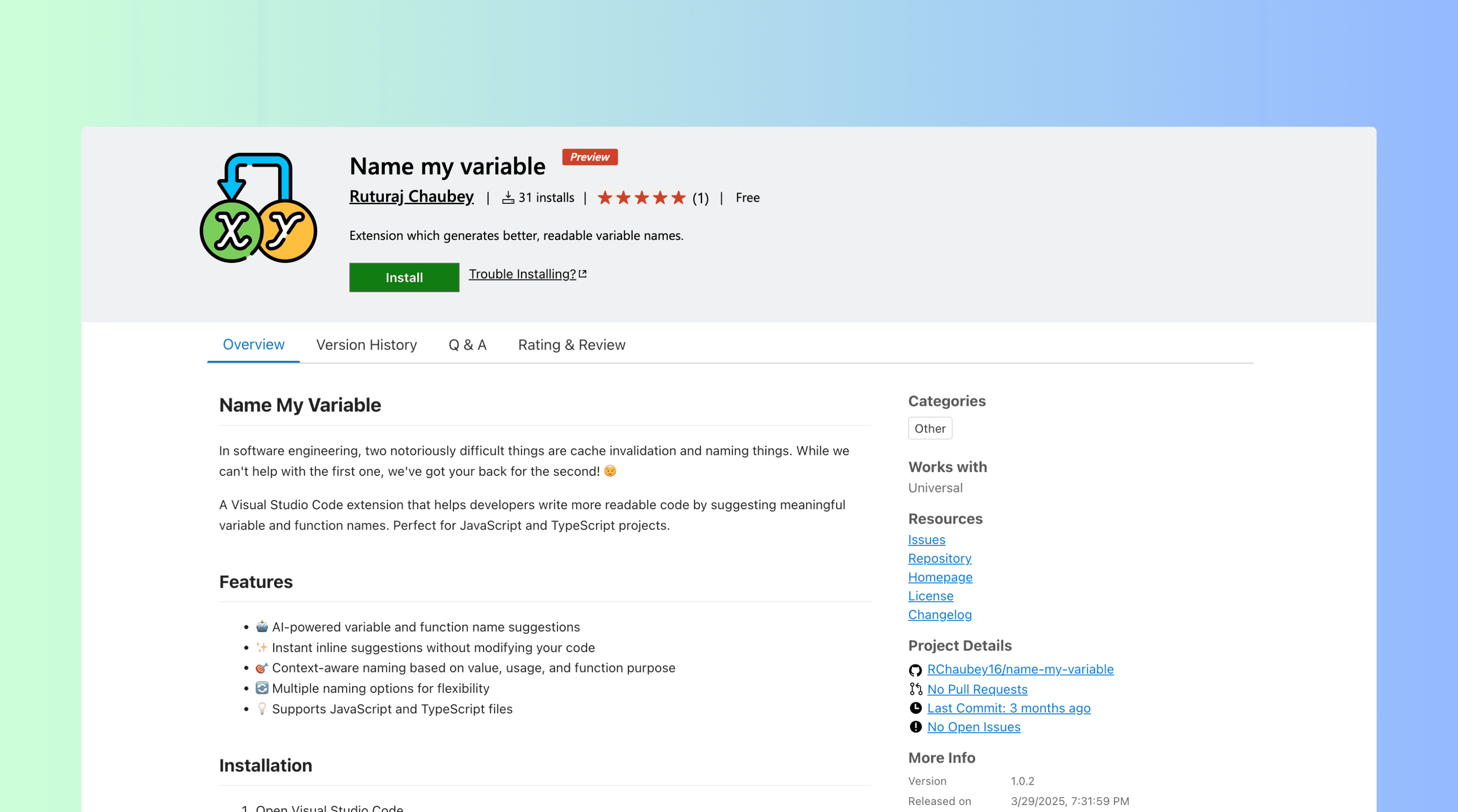 Name my variable home page